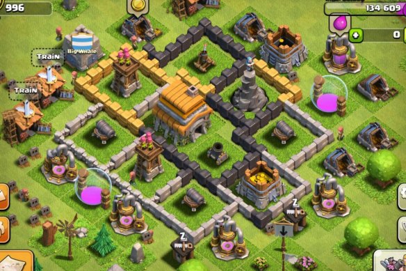 A screenshot from popular mobile phone video game, Clash of Clans.