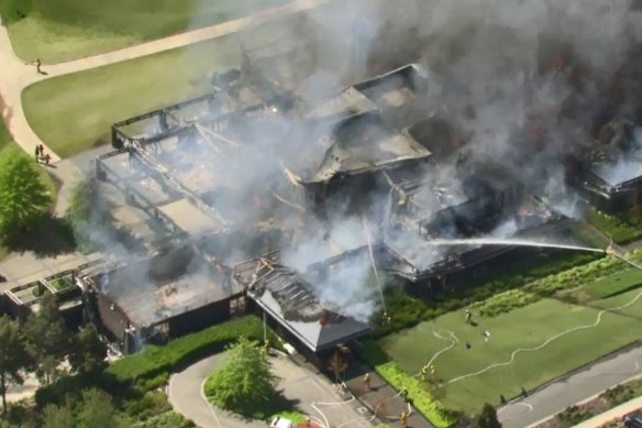 The Eastern Golf Course clubhouse was destroyed in a fire. 