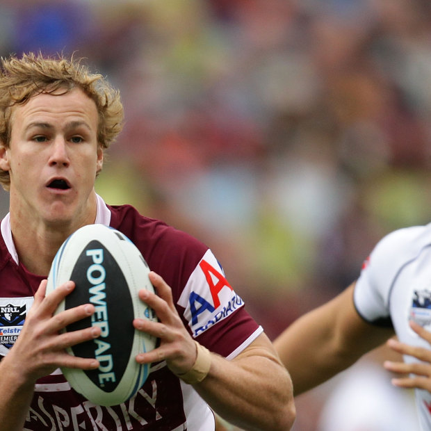 Daly Cherry-Evans playing in the 2011 NRL grand final that Manly went on to win.