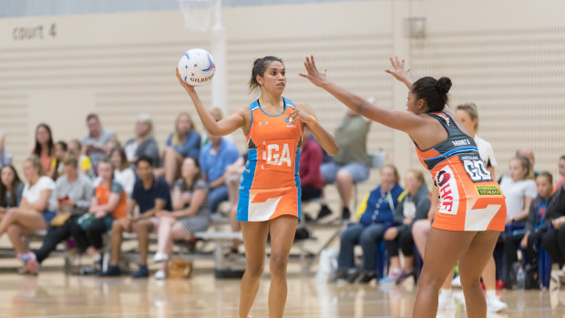 Beryl Friday in action against the GWS Giants back in February. 