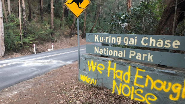 Graffiti near the obstacle suggests it's aimed at motorists. 