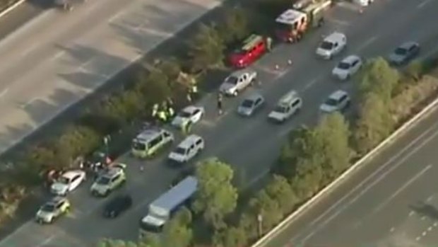 A horror morning on the roads, with a pedestrian hit and killed by two cars on the Gold Coast.