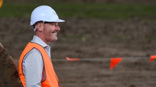 Stephen Marlow, General Manager of Seqirus on what he hopes will be Victoria’s future MRNA vaccine production site in Tullamarine.