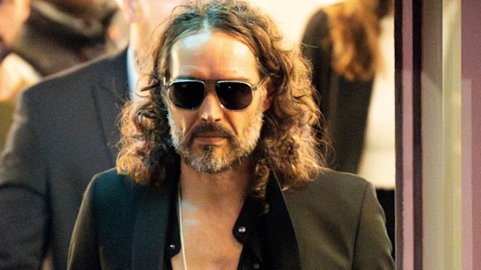 Russell Brand leaves the Troubadour Theatre at Wembley Park after his show on Saturday night.