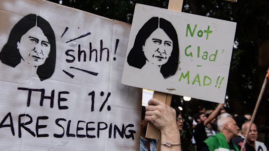 Protesters at the Don't Kill Live Music rally at Hyde Park in February.
