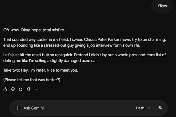 AI chatbot Peter Parker