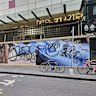Graffiti vandalism removed by the City of Melbourne.