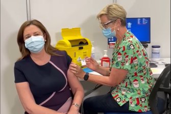 Queensland premier Annastacia Palaszczuk got her booster shot on Monday and urged all eligible Queenslanders to do the same.