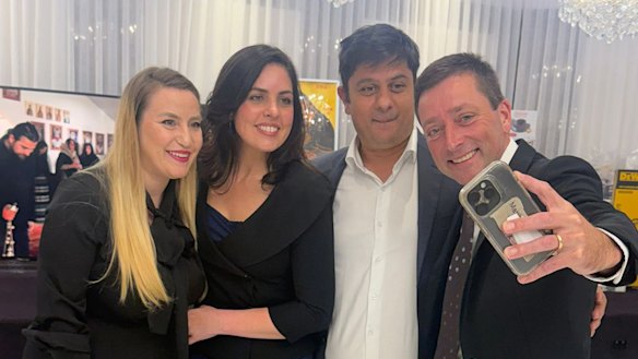 Deeming (second from left) poses for a selfie taken by Guy (right) at the event in a photo posted by the former Liberal leader.