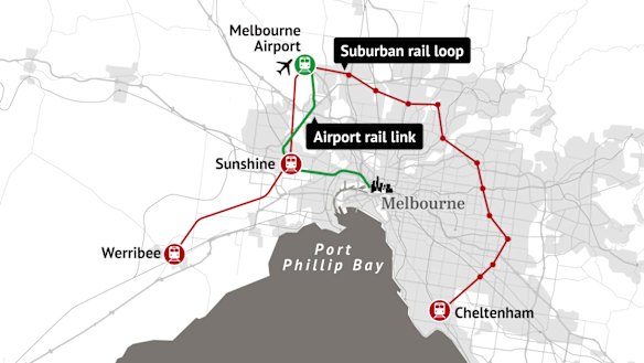 The Andrews government’s planned Suburban Rail Loop.