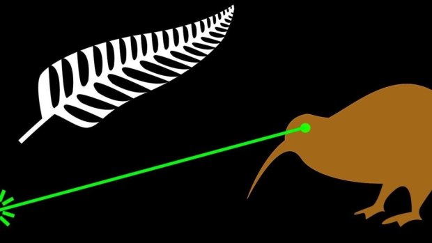 The laser kiwi flag was a public submission to the 2015 New Zealand flag referendum.