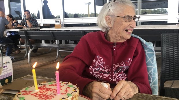 Fay Rendoth, pictured celebrating her 92nd birthday earlier this year.