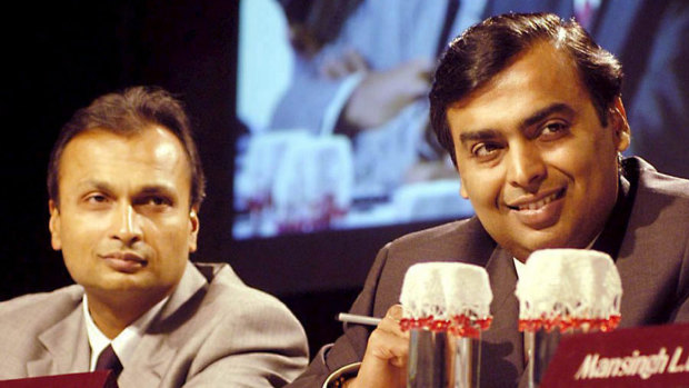 Anil Ambani, left, has been in a family feud with brother Mukesh.