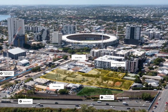 The site of the proposed Station Square development (in yellow).