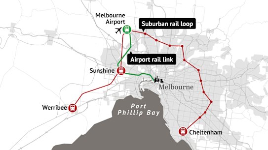 The Andrews government’s planned Suburban Rail Loop.