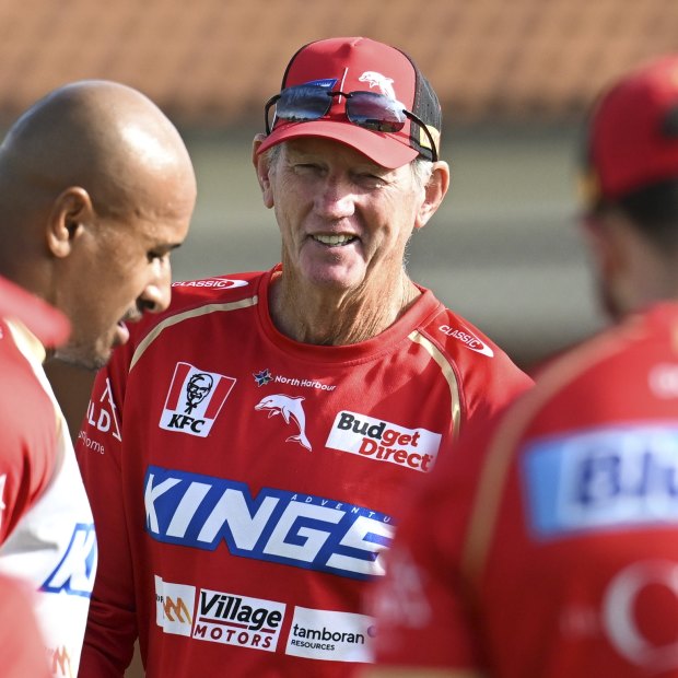 Dolphins coach Wayne Bennett at a training session.