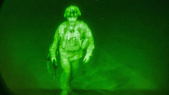 The American soldier leaving Afghanistan:  US Army Major General Chris Donahue, commander of the 82nd Airborne Division, XVIII Airborne Corps. 