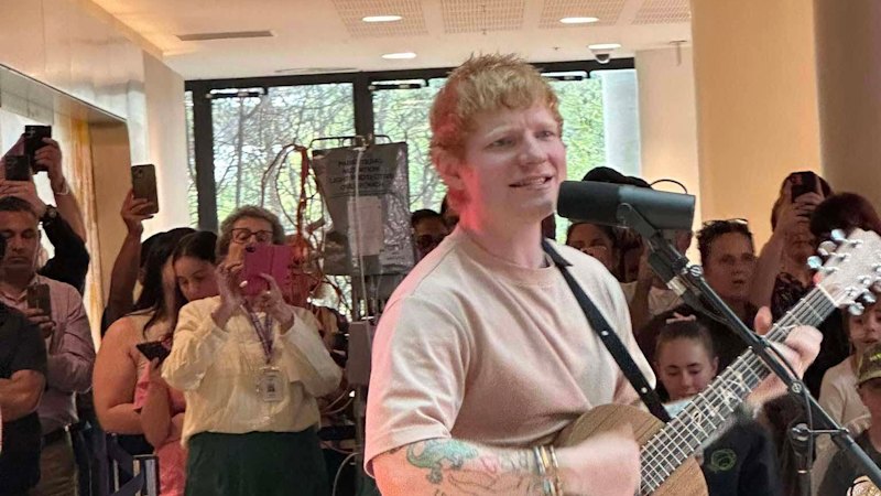 Ed Sheeran surprises hospital patients with impromptu children’s performance