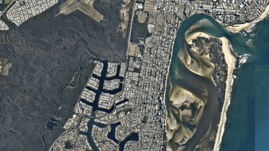 Some Caloundra beaches are growing as a result of the Bribie Island breakthrough.