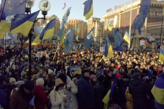 A scene from the Oscar-nominated 2015 documentary Winter on Fire: Ukraine’s Fight for Freedom.