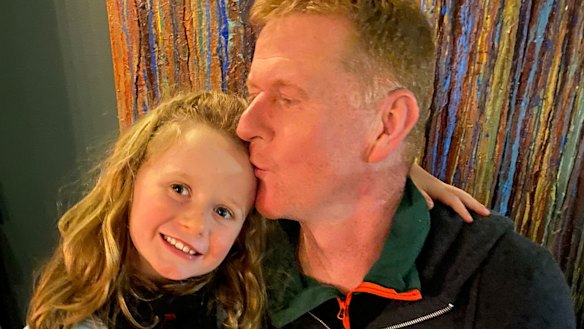 James Nicholson with daughter Imogen, 6, who is isolating with her mother and brother in Vancouver. 