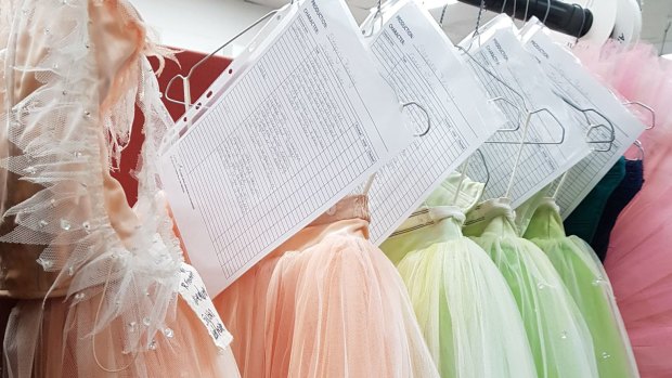 Tutus that were hand dyed for Queensland Ballet’s The Sleeping Beauty. 