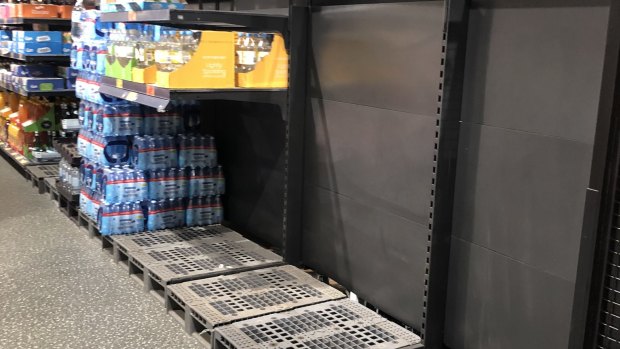 Doncaster East Aldi was sold out of bottled water by Friday afternoon.