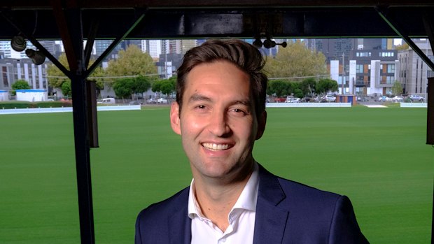 New Labor MP Josh Burns at the Port Melbourne football ground