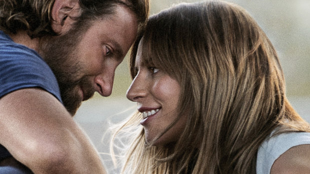 Bradley Cooper, left, and Lady Gaga in a scene from A Star is Born.