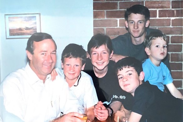 Peter Lawson with sons Josh, David, Ben, Matt and Jordan.