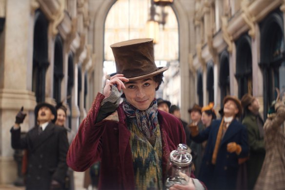 The candy man can: Timothee Chalamet as Willy Wonka.