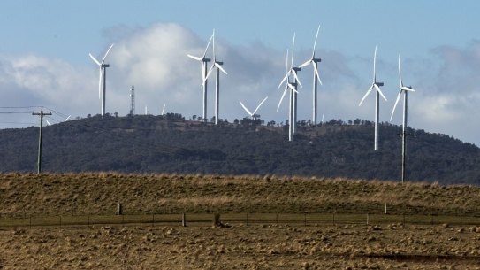 A wind farm in Bungendore, NSW.