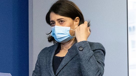 Gladys Berejiklian prepares to announce her resignation.