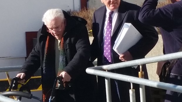 Brother John 'Kostka' Chute (left) leaving court in 2017.