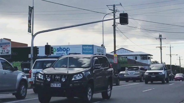 Traffic lights blacked out in Sherwood, Queensland, during the power outage.