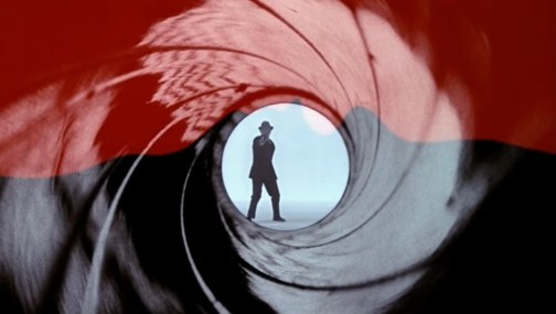 The opening gun barrel scene from Dr No, in which Sean Connery played James Bond.