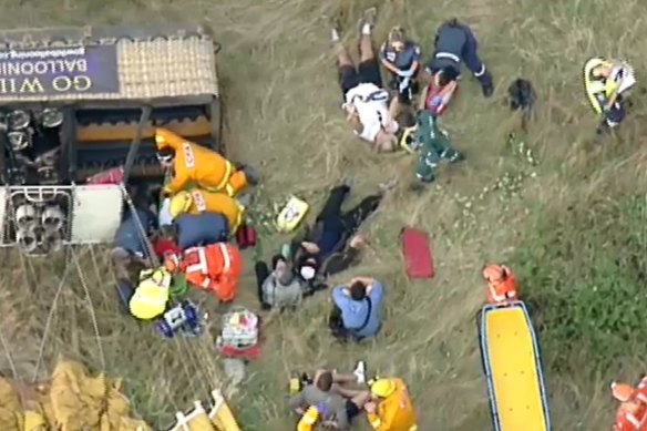 Seven people were hospitalised after the hot air balloon was forced to make an emergency landing north of Melbourne in February, 2018. 
