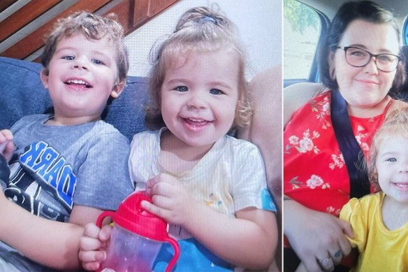 NSW Police said Darian Aspinall was travelling with her children Koda and Winter, and the children’s grandmother, when they went missing in the NSW outback. (NSW Police Force)