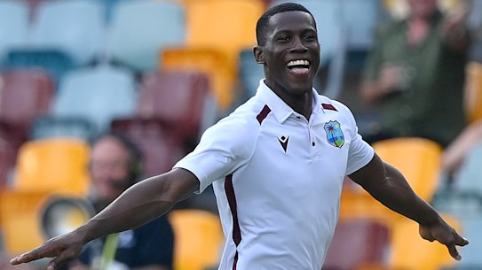 There was no sign of his toe injury as Shamar Joseph celebrated bowling the West Indies to a famous Test win over Australia at the Gabba.