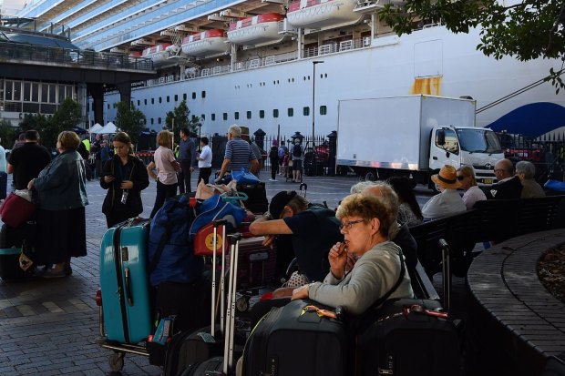 Passengers disembark unchecked from the Ruby Princess cruise ship on March 19 at Sydney’s Circular Quay.