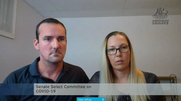 David and Kate Jeffries told a Senate hearing on Thursday they have spent $50,000 trying to get home. 
