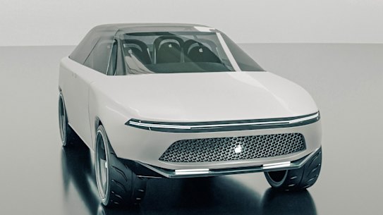 A rendering by UK car lease company Vanarama of what the Apple Car could have looked like, based on patent filings.