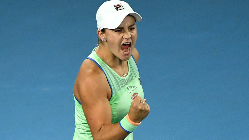 Ash Barty survives a scare to power into Open quarters