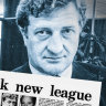 John Elliott in 1985, a year after he planned to start a breakaway football competition (inset).