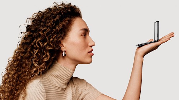 The Z flip can be used open, closed or half open laptop-style.