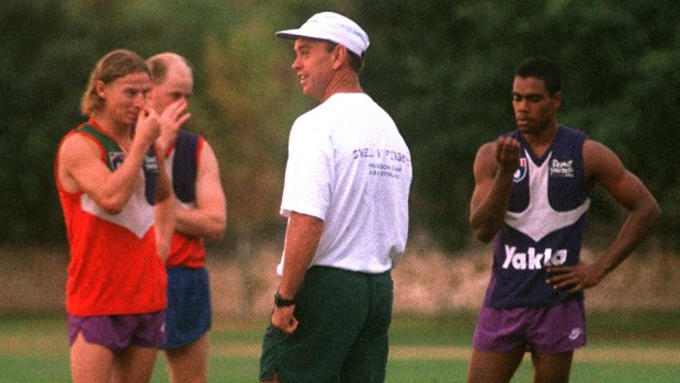 Gerard Neesham, the club's first coach, at training in 1995. 
