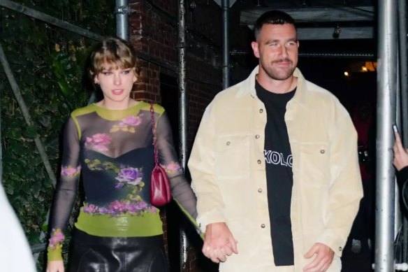 Taylor Swift is dating gridiron player Travis Kelce, a tightend, whatever that means.