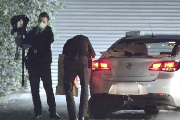 Melbourne Crime Investigation Unit detectives at the scene of an alleged sexual assault in Melbourne’s CBD.