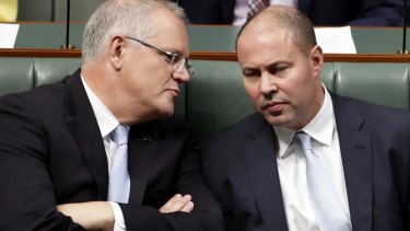 Their economic management under the microscope ... Prime Minister Scott Morrison and Treasurer Josh Frydenberg. 