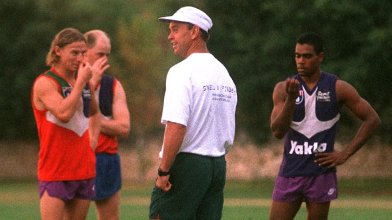 Gerard Neesham, the club's first coach, at training in 1995. 